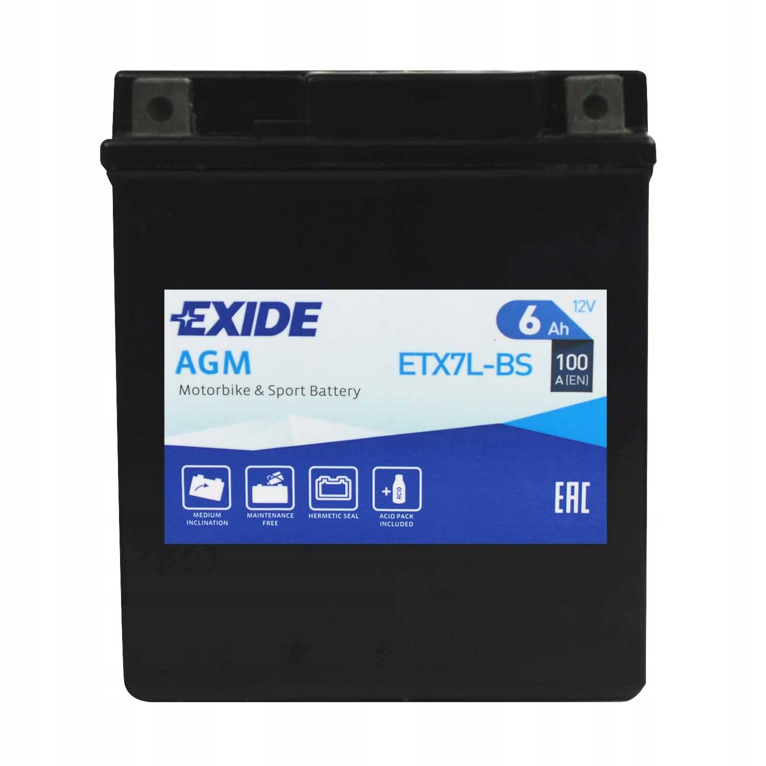 Akumulator Exide 6Ah 100A P+ ETX7L-BS